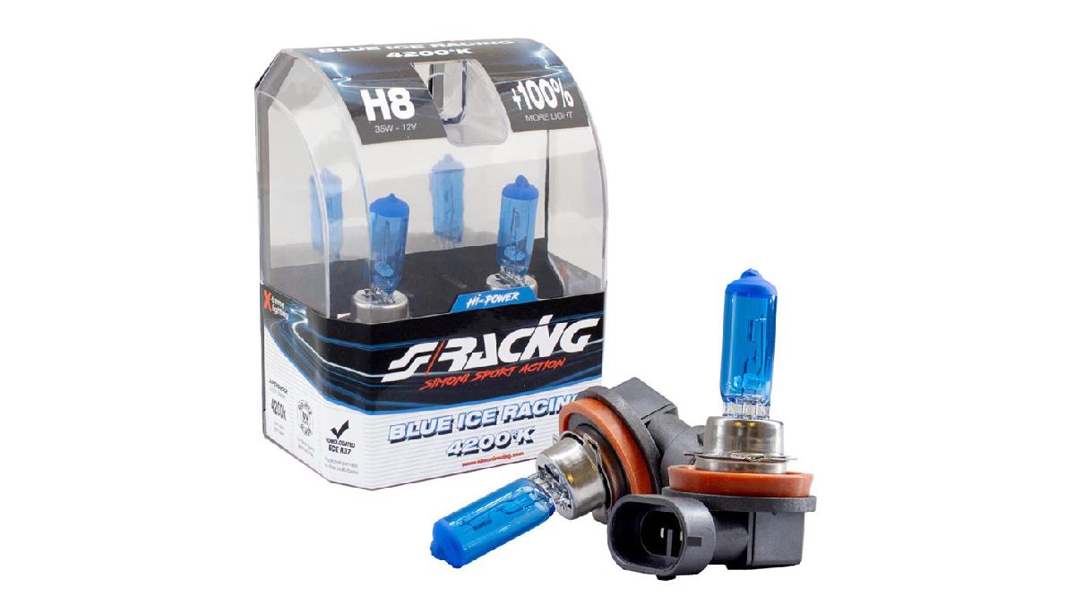 Simoni+Racing+Ampoules+Halog%C3%A8ne+%27Blue+Ice+Racing%27+H8+%284200K%29+12V%2F35W%2C+set+de+2+pi%C3%A8ces+ECE-R37